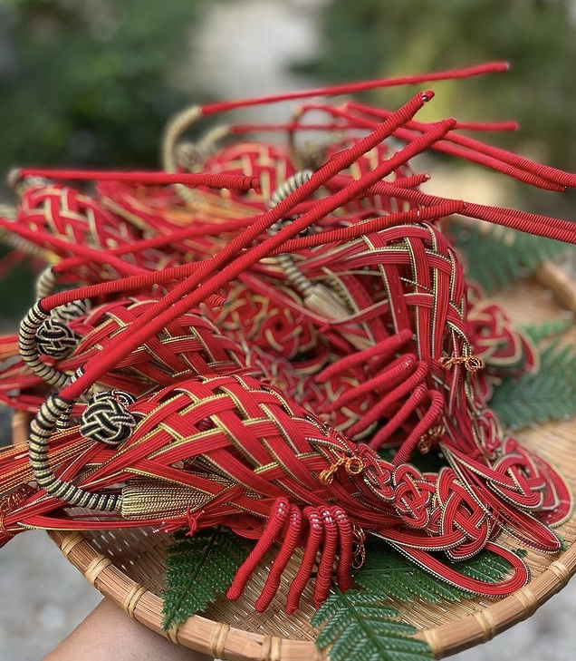 正月飾り水引・鏡餅「伊勢海老」デイスプレーとして