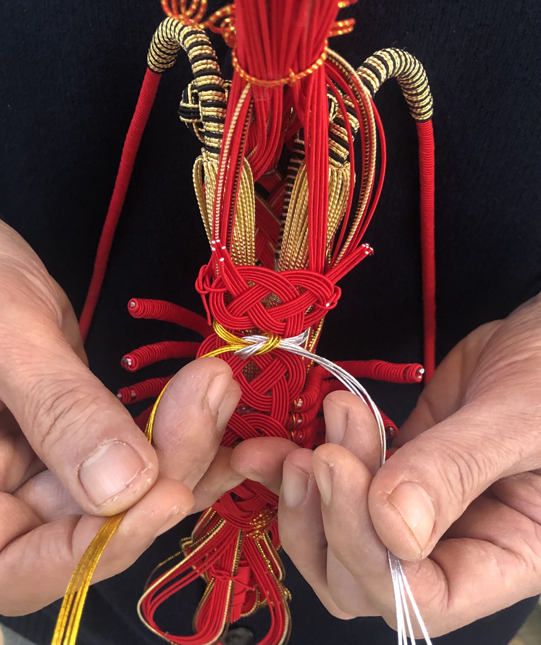 日本のお正月・鏡餅飾り「伊勢海老の水引飾り」